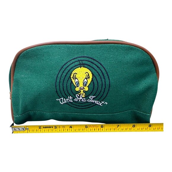 Vintage NEW Warner Bros Tweety "Aint She Tweet" Canvas Pouch Makeup Shaving Bag - Picture 3 of 12